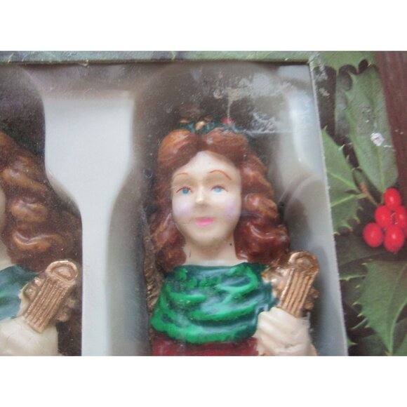 Vintage Sculptured Christmas  Angel Tapers Candles Robert Alan 10in A Pair GUC - Picture 9 of 16